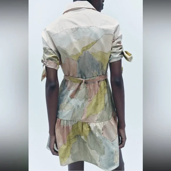 ZARA PRINTED SHORT DRESS - Picture 4 of 10